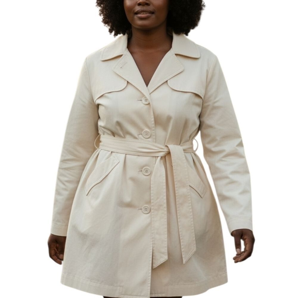 Colebrook Cream Women's Trench Coat sz XL
